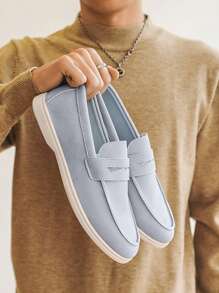 Mocassins respirants et confortables pour hommes, style britannique minimaliste, convenant pour le port casual, les déplacements, les activités extérieures - Été