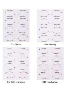 8/32/64/128/160片装眼妆模板贴纸，眼线形状模板贴片，舞台妆，无香型，无纺布眼影棒/眼线棒/化妆品/眼妆辅助贴纸/美容工具/九尾狐眼线，易于涂抹和卸除，快速上妆，非常适合初学者，价格实惠，圣诞礼物，化妆品，化妆工具，便宜好物，礼物，女士礼物，圣诞礼物 - 白色 - 查看 10