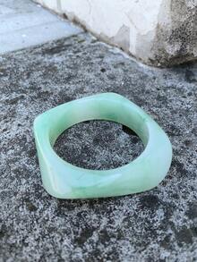 1 件几何夏季扎染手链树脂弧形海滩手镯，不对称醋酸纤维袖口腕带，时尚百搭 - 手鐲 - 查看 15