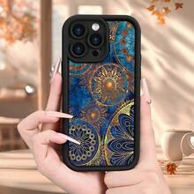 [Teléfono] Teléfono móvil elegante con un hermoso patrón de escalera de ojos, diseñado tanto para hombres como para mujeres. Ofrece un agarre cómodo y es compatible con varios modelos, incluidos 16, 15, 14, 13, 12, 11 y SE, lo que lo convierte en un amigo, pareja y familia. - Negro - Ver 1
