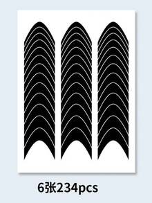 39/234 pezzi Adesivi per unghie con strisce dipinte a spruzzo francese, strumento di decorazione per unghie fai-da-te con modello autoadesivo, facile da usare e rimuovere, decorazione e guida per il fai-da-te sulle punte delle unghie