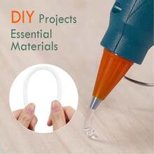 أعواد غراء سيليكون شفاف للصهر الساخن، ناعمة، بدون رائحة، لا تقطر، مناسبة لمشاريع DIY والنجارة والإصلاح، متوافقة مع معظم مسدسات الغراء، سهلة الاستخدام - شفاف 0.7 سم * 10 سم 10 قطع - مشاهدة 5