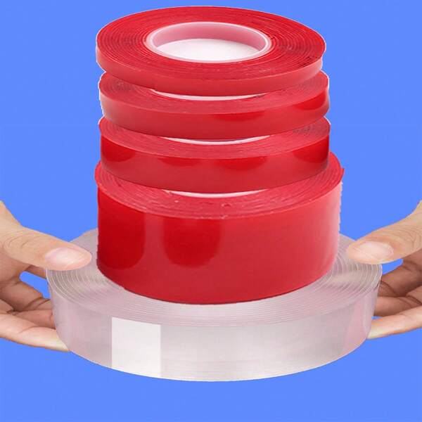 Adhesive-Free Nano Double-Sided Acrylic Tape, Removable, Transparent, Waterproof, Reusable For Home, Office, Car - 3m/5m Length, 8mm/15mm/20mm/25mm/30mm/40mm Width