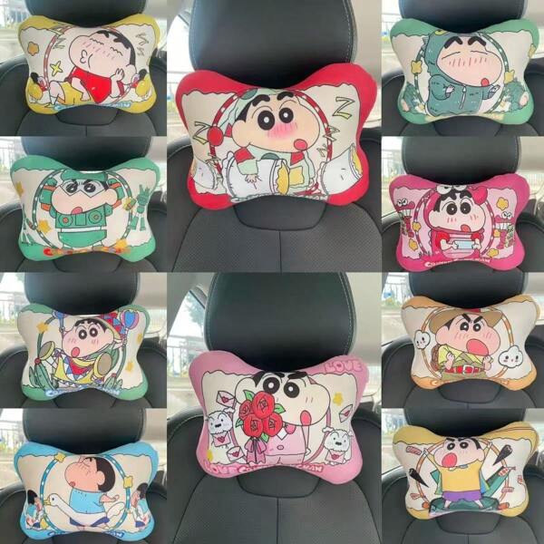 CRAYON SHINCHAN CRAYON SHINCHAN1pcs Crayon Shin Chan Double-Sided Car Bone Headrest Transforms Into A Confession, Soft Neck Protection Pillow Supports Neck Comfort Perfect For Party Supplies And Holiday Gifts[Random][Due To Manufacturing Reasons, There May Be Slight Defects That Do Not Affect Normal Use]
