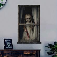 Decorazioni da parete per feste di Ognissanti spaventose - Sagoma di ragazza o ragazzo spettrale per finestre, decorazioni da parete, porta del garage, adesive, facili da applicare e rimuovere, decorazioni per Ognissanti, finte decorazioni per finestre di Ognissanti, decorazioni inquietanti per la casa. Decorazioni per Ognissanti, Natale, Ringraziamento, matrimonio, casa, autunno, compleanno, feste, interni, vacanze, festival, pareti, ornamenti di Ognissanti