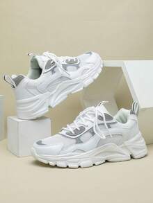 2025 New Spring Men Casual Sports Running Retro Sneakers, Versatile Ins Style - white ash - View 1