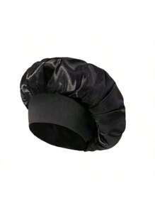 1/2/3pcs Silk Bonnet For Sleeping, Satin Hair Bonnets, Soft Elastic Band Silk Sleep Cap, Silk Hair Wrap For Curly Hair (Black Gold)
