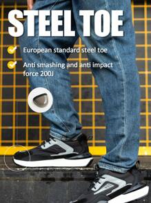 RAYDLINX 夏季透气男士钢头鞋，防砸、防刺穿、舒适、防臭，适合建筑工地