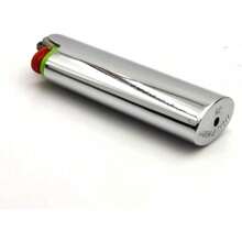 Metal Lighter Cover Pouch Holder Mirror Surface Silver Plain Color Full Size Classic Lighter Type J6, Idea (Silver) - 銀色 - 查看 7