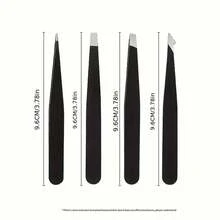 2 Pieces Of Stainless Steel Eyebrow Tweezers - Professional Makeup Tools For Home And Beauty Salons - Precise Hair Removal And Plastic Surgery - Random - View 5