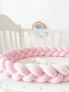 1 Set 3-Ply Baby Crib Braided Soft Bumper, Cradle Mattress, Children's Room Braided Bed Rail Soft Pad, 3-Strand Braided Anti-Collision Bar, Crib Guardrail, Newborn Bedding Accessories, 1M/2M/3M - Multicolor - View 11