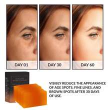 4 件装香皂套装，含维生素 C 和 E、视黄醇、胶原蛋白、姜黄 - 注入透明质酸、乳木果油、卡斯蒂利亚橄榄油、手工制作的面部和身体清洁复合物 - 4pcs曲酸皂 - 查看 10