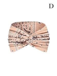 4 件套新款女士瑜伽头带，腰果花印花交叉头巾，时尚发饰优雅发带，学校用品，大学