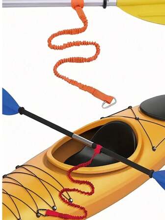 1pc Kayak Paddle Leash, High Visibility Durable Coiled Tether With Hook, Anti-Lost Fixed Accessory For Canoe And Kayak
