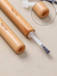 100/50/10件美甲沙龙指甲油凝胶可更换刷头，双头卫生防紫外线凝胶一次性备用刷头，双头不变形可拆卸木质美甲刷工具 - 彩色 - 查看 14