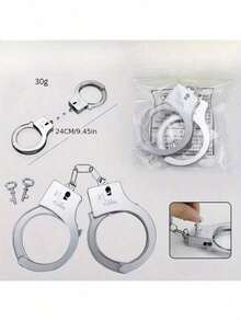 1 Set Vintage Silver Plastic Handcuff Props, Great For Halloween & Party Costumes, Interesting & Durable Without Power, Suitable For Role Play & Performance