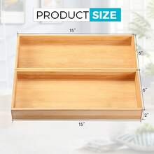 Kitchen Utensil Drawer Organizer, Bamboo Silverware Cutlery Flatware Organizer Bins, Wooden Container Storage Trays For Bathroom Vanity Junk Drawer - 2吋高 5個盒子 - 查看 10