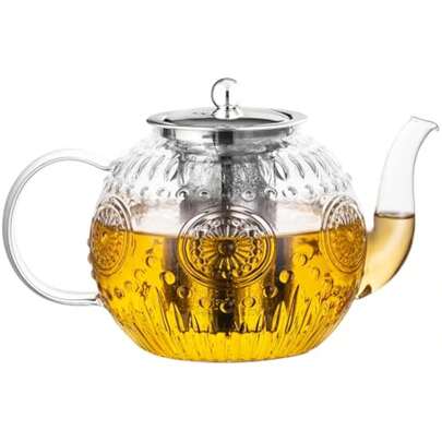50oz/1500ml Vintage Glass Teapot With Removable Infuser – Stovetop Safe, Borosilicate Glass Tea Kettle For Blooming & Loose Leaf Tea