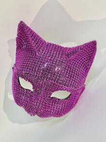 1pc Crystal-Studded Masquerade Mask For Women, Cosplay Prop, Sexy Accessory For Party & Ball Back To School