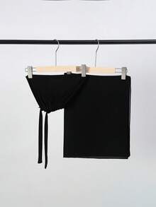 2 件套女士围巾和帽子套装，多功能内搭围巾帽组合，适合头巾、中东长袍、弹性雪纺围巾和帽子休闲套装