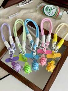 Cordón de muñeca para teléfono móvil con diseño de tortuga marina, correa de teléfono móvil con cuerda adorable, colgante de teléfono desmontable, se ajusta a fundas universales de teléfono, DIY, para mujeres y hombres, correa de mano portátil antideslizante, llavero