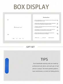 10 件 Y2K Nails 管状按压式指甲套装 - 手工制作，黄色指甲，黄色和蓝色渐变法式风格，手工制作的 3D 花朵与粉色花蕊，手绘黄色花朵和白色斑马纹，手绘蓝白渐变法式风格设计美甲用品指甲 - 彩色 - 查看 4