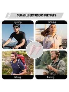 1 đôi găng tay nữ WRELS nhẹ, thoáng khí, co giãn, không ngón, thích hợp cho mùa hè, dùng cho màn hình cảm ứng, găng tay ren, găng tay chống tia UV, màu trơn, chất liệu polyester, phù hợp cho các hoạt động thể thao ngoài trời, lái xe, đạp xe, chống trượt khi chạm vào màn hình cảm ứng, phụ kiện mùa thu. - Nhiều màu - Xem 10