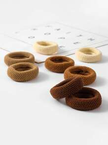 8pcs Widened Towel Loop, Large And Thick Hair Tie, Tied Ponytail With High Elasticity And No Damage To Hair, Plain Loop, Rubber Band, Suitable For Various Hairstyles Of Women And Girls, Ponytail Holders, Hair Elastics, Hair Rubber Bands, Hair Rope, Hair Accessories