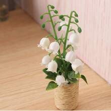 1pc 1:12 Scale Miniature Model Potted Hyacinth Plant, Dollhouse Decor, BJD Accessory, Christmas Decoration, Golden & Silver Poinsettia, Christmas Gift