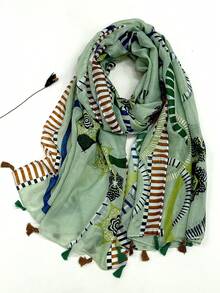 1pc Muslim Women's Versatile Cute Delicate Spring/Summer New Arrival Sweet Retro Pink Series Sunscreen Shawl Scarf - Multicolor - View 11