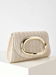 Glänzende, funkelnde, luxuriöse, charmante, elegante, exquisite große Stroh-Clutch für Frauen, Abendtasche, Handtasche mit abnehmbarem Kettengurt, geeignet für Hochzeiten, Partys, Galas, aus Samt-Material gefertigt, modisch und elegant, passend für Mädchen, Damen, Studentinnen, junge Berufstätige und Büromitarbeiterinnen - Aprikosenfarben - Übersicht 3