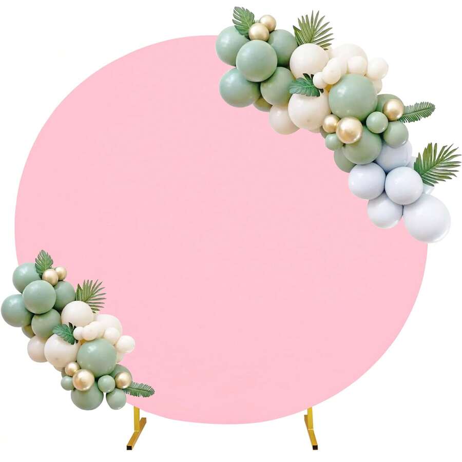 1 Pieza de 5/6/6,6/7,2 pies (aproximadamente 1,5/1,8/2/2,2m) Funda de Fondo Redonda de Espondex Rosa para Globos Redondos Adecuada para Decoración de Bodas y Fiestas de Cumpleaños - Rosa - Ver 1