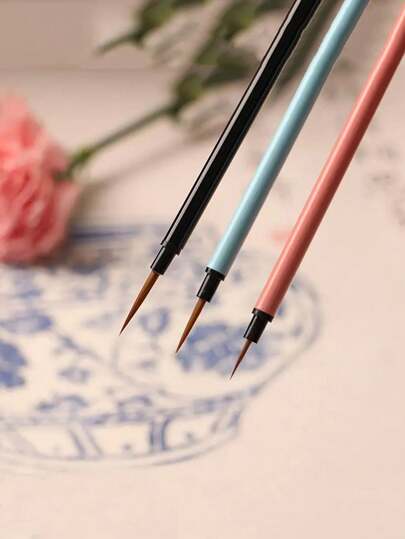 3pcs Liner Art Painting Brushes, Multifunctional For Calligraphy & Art, Super Fine Tip, Suitable For Watercolor Painting