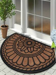 1pc Brown Patterned Carpet, Printed Design, Home Decor, Decorative Rug, Dirt-Resistant, Comfortable, Easy To Clean, Indoor Doormat Decor, Suitable For Whole House Decorative Doormat, Decorative Carpet, Home Decor Carpet, Washable Carpet, Rug, Mat, Living Room Decorative Carpet - Brown - View 1