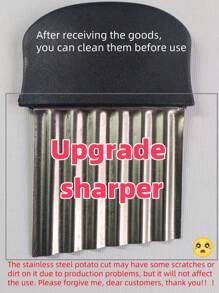 [ Kitchen Master Plan ] 1pc Stainless Steel Potato Curling Cutter - Manual Vegetable Slicer, Suitable For French Fries, Potato Slices, Etc. - Essential For Camping, Outdoor Kitchen And Party, Durable Kitchenware Supplies, Ripple Knife Stainless Steel Wolf Teeth Potato Knife, Potato Wave Knife, Kitchen Household Vegetable Cutting Artifact, Fancy Slicer, Vegetable Slicer Art Complex Slicer, Potato Net Slicer Tool, Color And Style Random - Multicolor - View 16