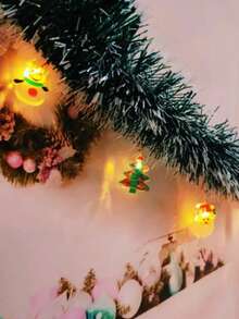 1PC Christmas Decorations, Green Snowflakes, White Snowflakes, Artificial Christmas Pine Ribbons, Diy Wreaths, Suitable For Ceiling Decoration Of Wedding And Birthday Parties, Christmas Tree Decoration, Party Decoration - White Edge - View 5