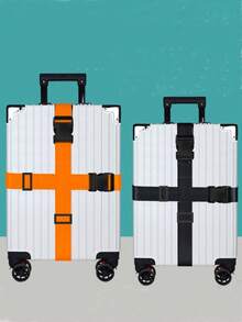 1pc Luggage Strap, Travel Suitcase Tie Down Belt, Thick Cross Packing Strap Bag For School School Accessories School Stuff - Multicolor - View 5