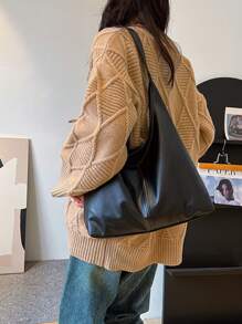 大容量女士通勤单肩包/腋下包，高端品质托特包