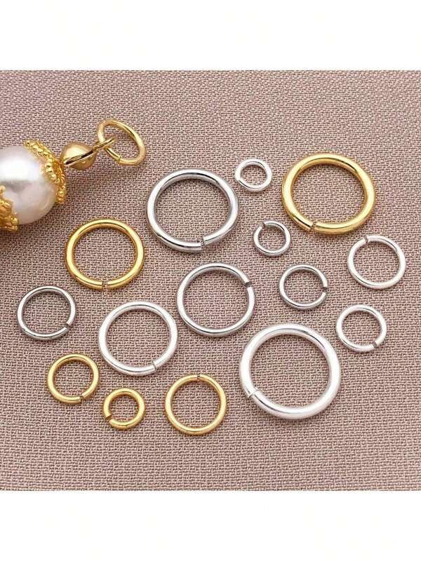 50/300 peças de argolas banhadas a ouro 18K 4/5/6/8/10/12 mm, conectores de joias, anéis O sem solda para joias, colares, pulseiras, brincos, chaveiros, faça você mesmo