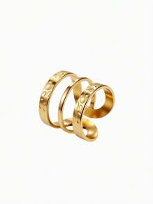 1pc Fashion Minimalist Hollow Infinity Symbol Stainless Steel Ring, Everyday Wear For Women