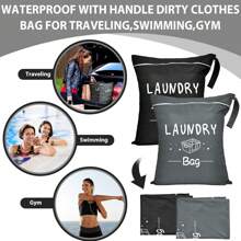 Large Waterproof Laundry Bag With Zipper - Polyester Wet/Dry Storage Bag For Dirty Clothes, Gym, Swimwear, Yoga, Travel - Sports Equipment Storage Bag - Portable Travel Bag, Ideal For Both Men And Women!