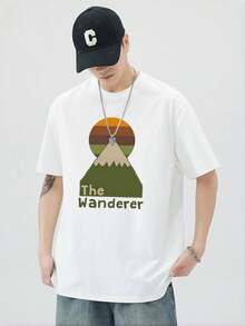 Must-Have! 100% Cotton Short-Sleeved T-Shirt For Men, 200g Heavyweight And Breathable Fabric, Fashionable Print, Very Casual, Comfortable - 白色 - 查看 1