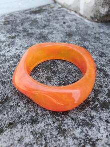 1 件几何夏季扎染手链树脂弧形海滩手镯，不对称醋酸纤维袖口腕带，时尚百搭 - 手鐲 - 查看 21