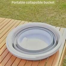 1pc Foldable Bucket Portable Outdoor Travel Home Use Small Bucket Fishing Bucket Plastic Foot Washing Foot Soaking Washing Car Car With Dormitory Carry Bucket Round Bucket Practical And Beautiful Does Not Take Up Space Multifunctional Folding Bucket