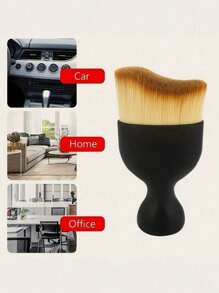 1 件黑色键盘清洁刷，带软毛，可用于清洁缝隙、车辆内部、桌面等处的灰尘，适用于学校用品，返校