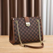 Women Tote Bags - AHR棋盤格-卡其 - 查看 5