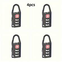 3 Digit Combination Lock-Premium Metal Padlock For Luggage,Gym Lockers & Backpacks,Secure Travel Accessory With Compact Design For School Essentials - Multicolor - View 5