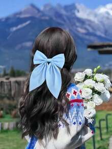 Bộ 4 kẹp tóc nơ đa năng tối giản, có các màu đen, trắng, hồng, xanh dương, phù hợp cho bé gái, phụ kiện tóc thời trang cho trường học và sử dụng hàng ngày, kẹp tóc nơ. - Nhiều màu - Xem 6