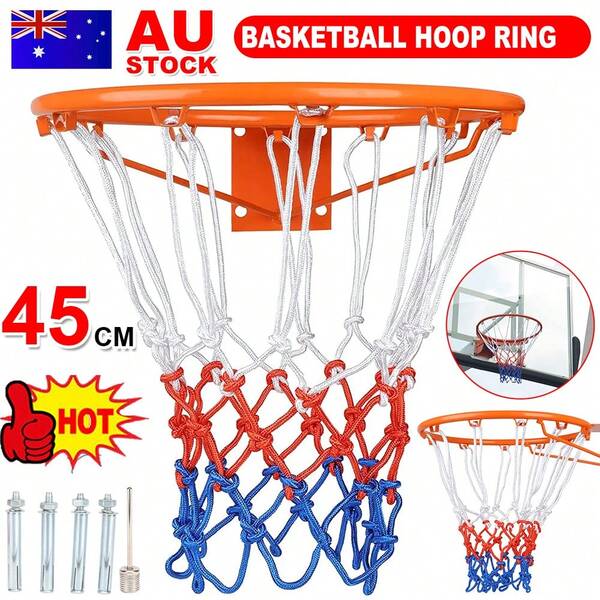 45CM Portable Basketball Hoop Ring Goal Net Dunk Shooting Wall Mounted Hanging Basketball Hoop 45CM Ring Goal Net Wall Mounted Hanging Basket Shooting Rim Dunk