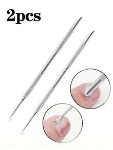 Stainless Steel Nail Pusher, Dual-Head Round & Bevel Shovel, Cuticle Removal & Nail Prep Tool With Emery Board, Essential For Dead Skin & Polishing Prep, Manicure & Pedicure Salon Must-Have, Unscented Tools & Accessories - Multicolor - View 14